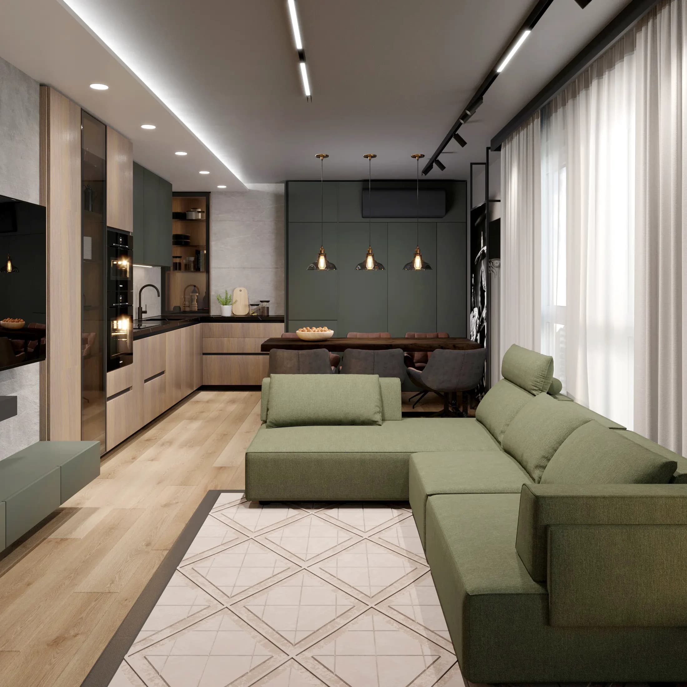 Apartment in Sofia, designed for a client with a dynamic lifestyle and a strong passion for music.